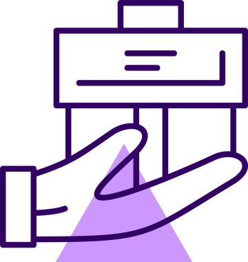 bavul el simgesi vektör illüstrasyonu