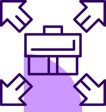 Evrak çantası genişleme kavramının vektör illüstrasyonu