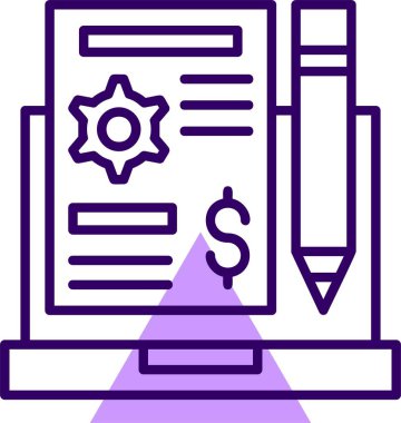 Proje Planı web simgesi tasarımı, vektör illüstrasyonu