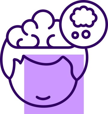 İnsan Beyni Simgesi, vektör çizimi basit tasarım