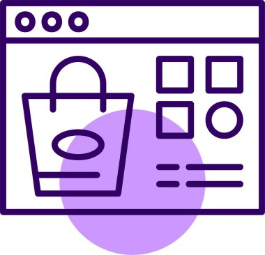 Alışveriş poşeti simgesi, vektör illüstrasyonu  