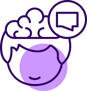 İnsan kafası simgesi, vektör illüstrasyonu basit tasarım