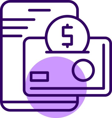 Dijital cüzdan ikonu. Dijital ekonomi için sembol tasarımının vektör illüstrasyonu. Kripto para birimi kavramı. 