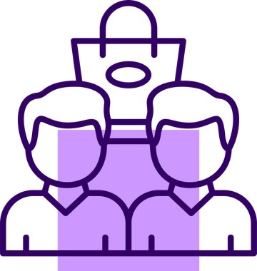 Alışveriş Topluluğu simgesi, vektör illüstrasyonu  