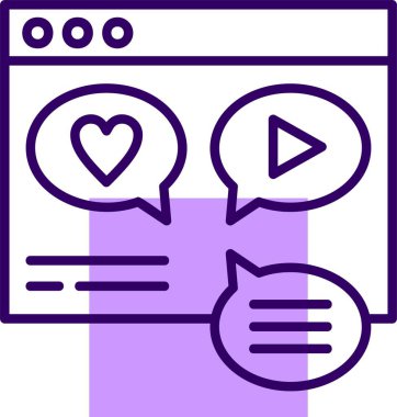 Sosyal ortam simgesi vektör illüstrasyonu