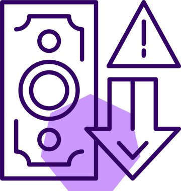 Fiyat Düşürme Uyarısı simge vektör çizimi