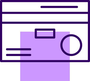 Kredi kartı simgesi, vektör illüstrasyonu basit tasarım