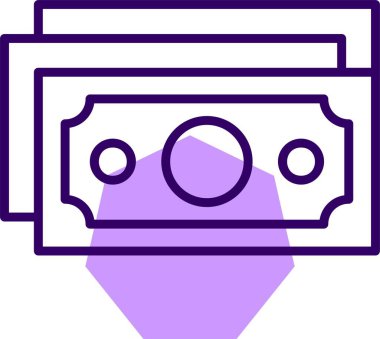 Banknote simgesi, vektör illüstrasyonu basit tasarım