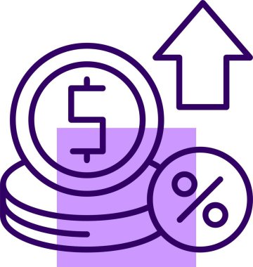 Faiz oranı simgesi vektör illüstrasyon tasarımı