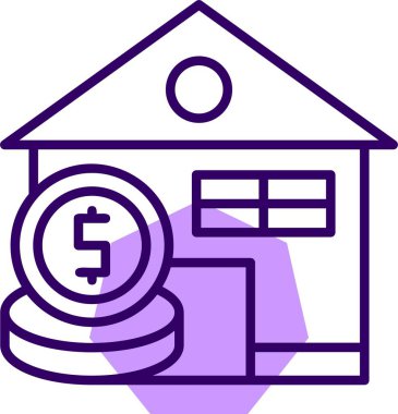 İpotek. Web simgesi basit illüstrasyon                                     