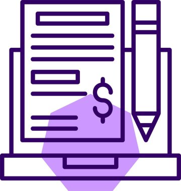 Bütçe finans simgesi, vektör illüstrasyonu 