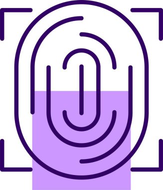 Biyometrik kimlik doğrulama simgesi. Beyaz arkaplanda parmak izi tanıma vektörü simgesi izole edildi