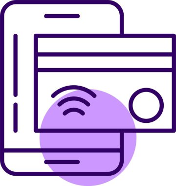 NFC ödeme simgesi beyaz arkaplanda izole edildi 