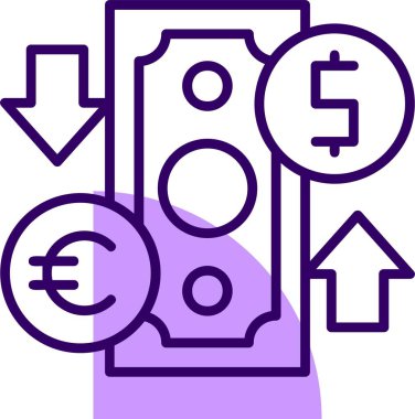 Değişim oranları simgesi, vektör illüstrasyonu 