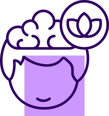 Kafasında nilüfer ikonu olan bir kadının vektör çizimi 