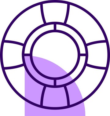 Lifebuoy plaj ikonu, vektör illüstrasyonu 