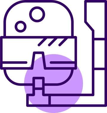 Scuba diving web simgesi, basit vektör illüstrasyonu 