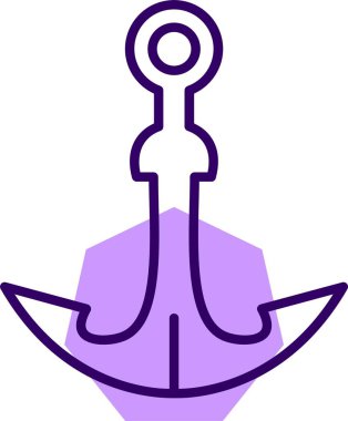 Beyaz arkaplanda izole edilmiş deniz çapa simgesi. Düz dizayn. Vektör illüstrasyonu