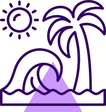 Sahil Dalgaları. Web simgesi basit illüstrasyon 