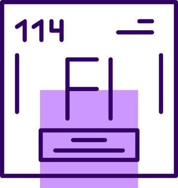 Flerovium vektör çizimi, kimyasal element simgesi