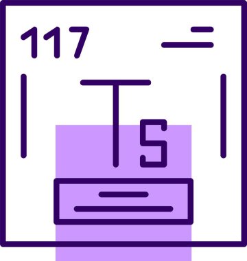 Tennessine chemical element icon, web illustration clipart