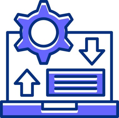 laptop ayarları web simgesi, basit vektör illüstrasyonu 