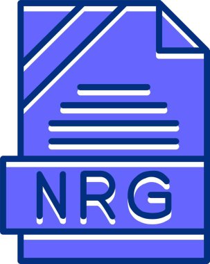 NRG dosya biçimi simgesi, vektör illüstrasyonu 
