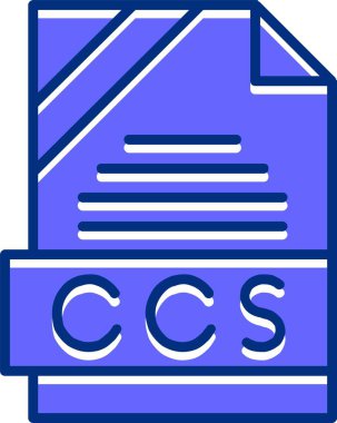 CCS dosya biçim simgesi, vektör illüstrasyonu 