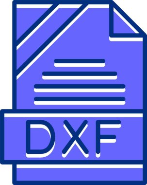 DXF dosya biçimi simgesi, vektör illüstrasyonu 