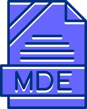 MDE file format icon, vector illustration clipart