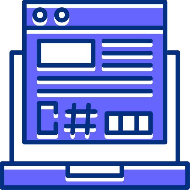 C Sharp dosya biçimi simgesi, vektör illüstrasyonu