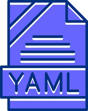 YAML file format icon, vector illustration clipart