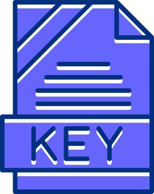 anahtar dosya biçimi simgesi, vektör illüstrasyonu