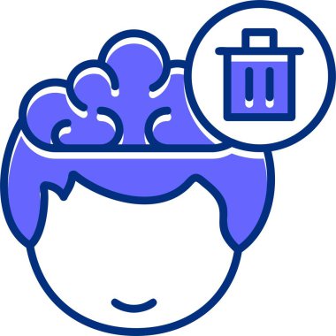 Bisiklet kutusu ve insan beyni simgesi, vektör illüstrasyonu basit tasarım