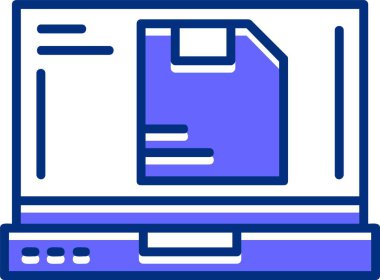 dizüstü bilgisayar simgesi, vektör illüstrasyonu basit tasarım