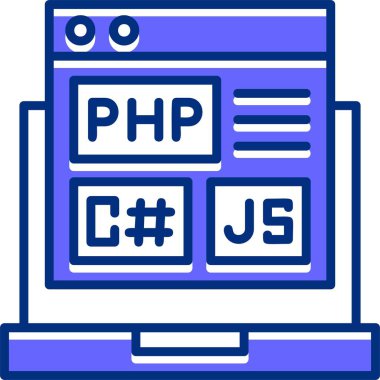 Kodlama Dili Web simgesi basit illüstrasyon