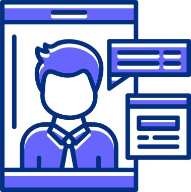 Telefon Görüşmesi Web simgesi basit illüstrasyon