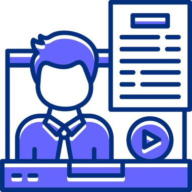 Kişi Röportajı web simgesinde basit illüstrasyon