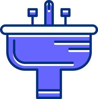 Banyo lavabosu. Web simgesi basit illüstrasyon