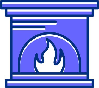 Şömine. Web simgesi basit illüstrasyon