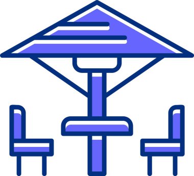 Veranda mobilyası web simgesi, basit vektör illüstrasyonu 