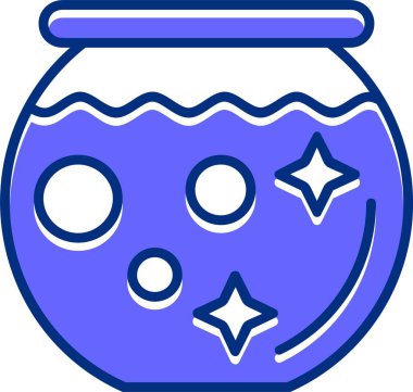 Fishbowl web simgesi, basit vektör illüstrasyonu 