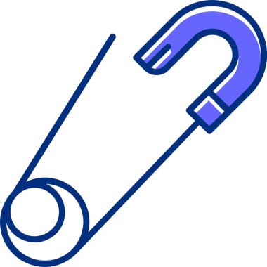 Güvenlik iğnesinin vektör illüstrasyon simgesi 