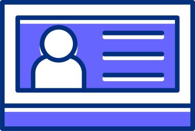 Kimlik kartı simgesi, vektör illüstrasyonu basit tasarım