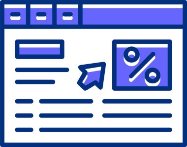 Oranı tıkla. Web simgesi basit illüstrasyon                                     