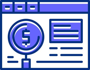 Büyütme cam simgesi vektör illüstrasyonu