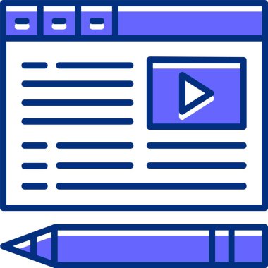 İçerik web simgesi, basit vektör illüstrasyonu 