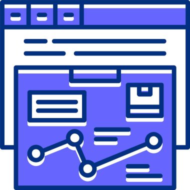 E-ticaret hattı simgesi. Çevrimiçi pazarlama simgesinin modern ince çizgi biçiminde vektör illüstrasyonu