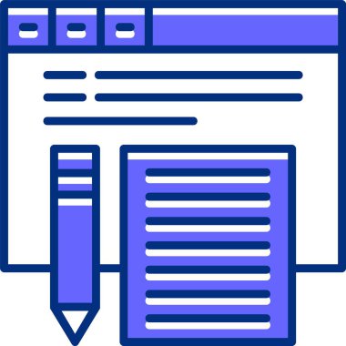  İçerik yazarı web simgesi, basit vektör illüstrasyonu