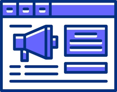 Reklam kampanyası web simgesi, basit vektör illüstrasyonu